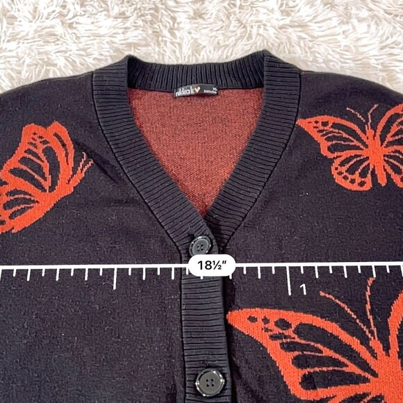 Nikkak Black Sweater Orange Butterflies Juniors XS - Picture 6 of 8